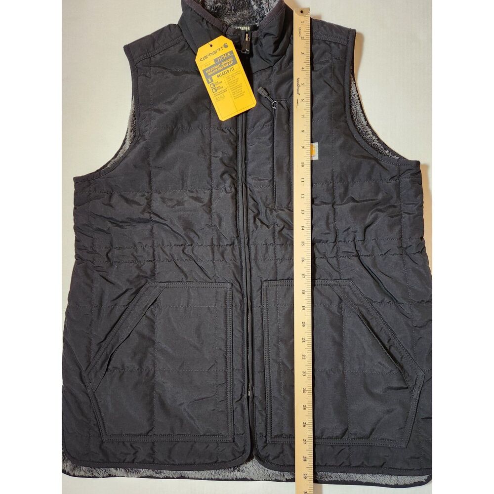 Carhartt Rain Defender Sherpa‑Lined Vest Women’s Medium Black - Picture 4 of 10